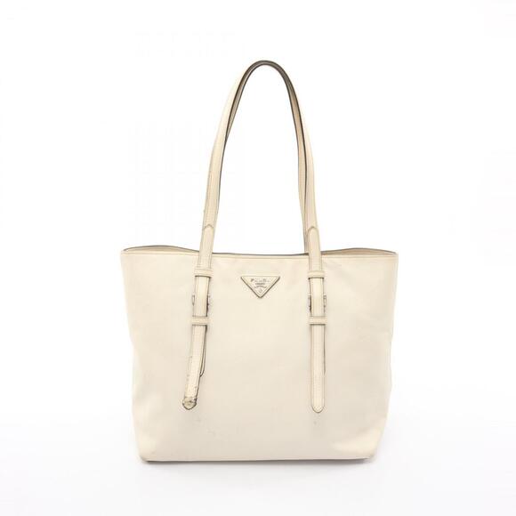 Prada Saffiano Leather Shoulder Bag Women's Ivory